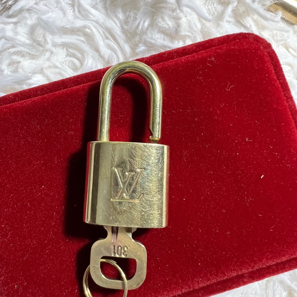 Louis Vuitton Gold Padlock with Key